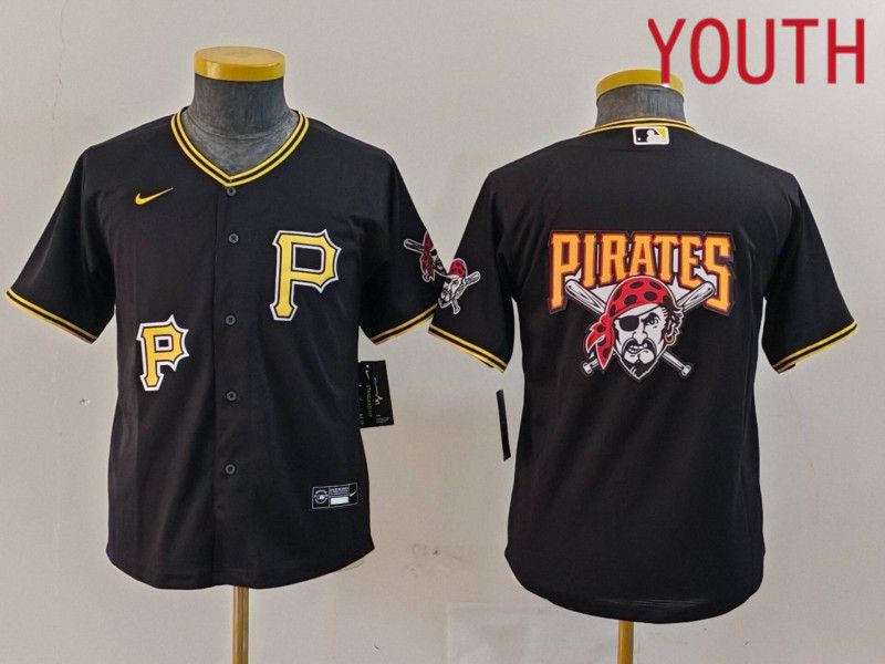 Youth Pittsburgh Pirates Blank Black Game 2024 Nike MLB Jersey style 4->youth mlb jersey->Youth Jersey